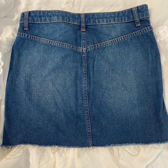 BDG Button Front Raw Hem Denim Skirt S - Picture 4 of 5